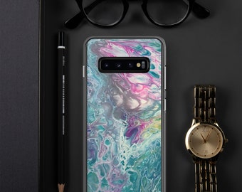 Fluid Art Samsung Case, Ocean Life Pour Painting