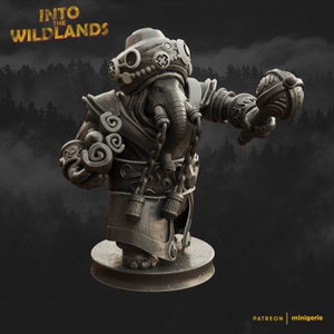 Ondurro - Elephant Scholar - Resin DnD Miniature - Stylized Mini for Tabletop - 32mm