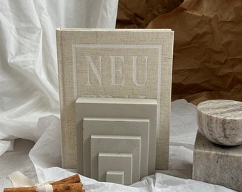 Modern Cement Book Ends: Minimalist Home Decor & Stylish Photo Props,Gift Idea,  Minimalistic home decor, Modern decor, Concrete  deco
