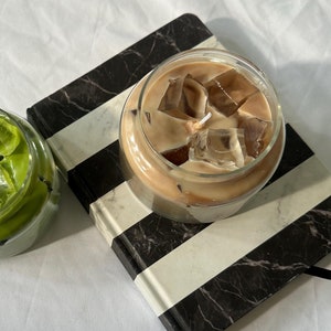 Iced Latte Soy Candle: Coffee Shop Scent, Food Lover Gift