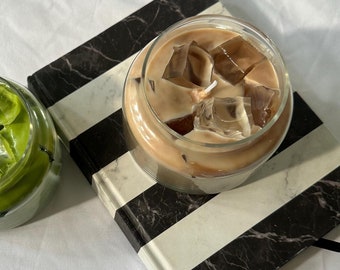Iced Latte Soy Candle: Coffee Shop Scent, Food Lover Gift