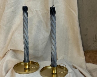 Swirl Ombre Taper Candles: Elegant Home Decor, Set of 2