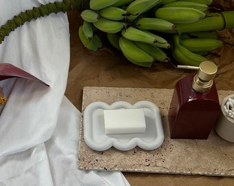 Concrete Soap Dish | Draining Soap Holder | Minimalist Bathroom Accessory | Sponge Holder