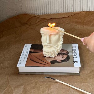 Grecian Bust Candle: Artistic Soy Wax Philosopher Statue