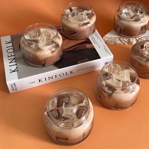 Personalized Iced Latte Candle: Coffee Shop Scent, Soy Wax (8 oz.)