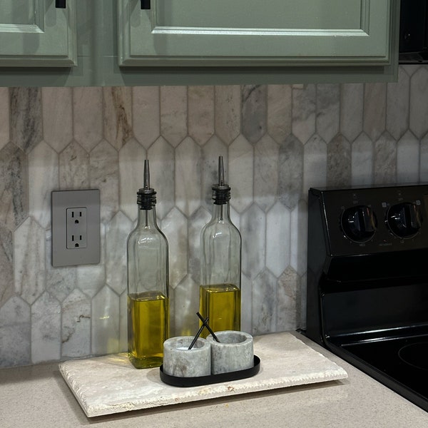 Large Kitchen Travertine Tray/ Travertine Catch/Stone Tray/ Bathroom Tray/ Photography Props/ Candle Holder/ Square Travertine Tray/ Stone