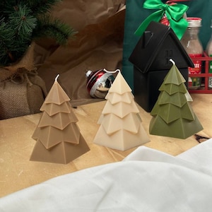 Scented Christmas Tree Candle: Soy Wax Holiday Decor
