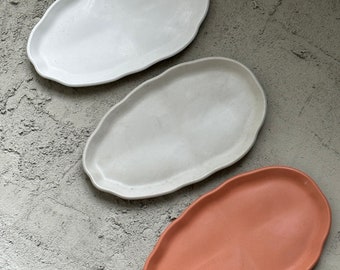 Irregular  Concrete Tray-Unique Tray-Oval Concrete Tray-Jewellery tray -Modern Trinket Tray-Asymmetric tray-Candle Holder-Modern TrinketTray