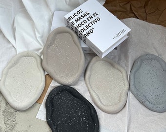 Cloud Irregular Concrete Tray-Unique Tray-Oval Concrete Tray-Jewellery tray -Modern Trinket Tray-Asymmetric tray- Modern TrinketTray