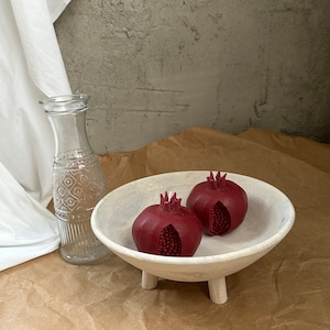Pomegranate Shaped Candle - Handcrafted Soy Wax, Realistic Fruit Design, Unique Home Decor