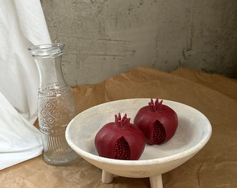 Pomegranate Shaped Candle - Handcrafted Soy Wax, Realistic Fruit Design, Unique Home Decor
