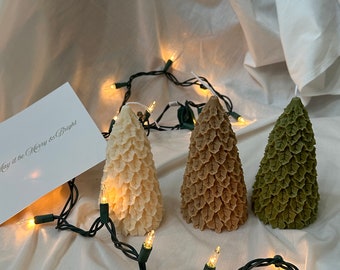Handcrafted Christmas Tree Candle: Festive Holiday Decor