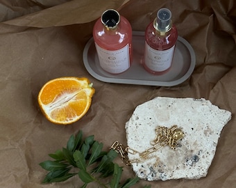 Travertine Natural Stone Display Tray - Elegant Broken Stone Fragments for Product Photography & Home Decor - Travertine Tray - Key Holder