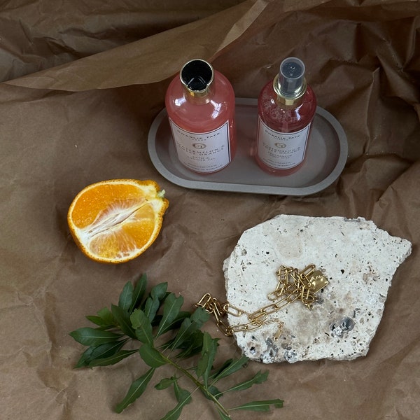 Travertine Natural Stone Display Tray - Elegant Broken Stone Fragments for Product Photography & Home Decor - Travertine Tray - Key Holder