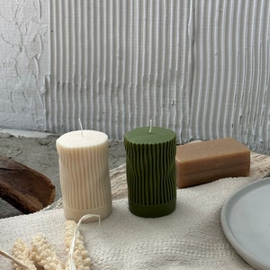Wavy Soy Wax Candle: Handmade Irregular Pillar Candle