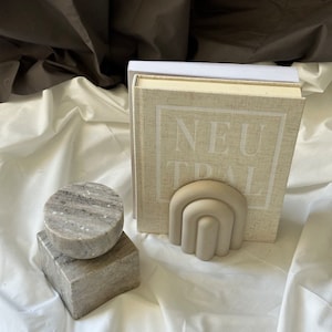 Book Ends ,Buble Concrete Book ends|Rainbow Arch|Shelf Decor|Geometric Blocks|Photography Props|Minimalist, Book lovers gift/ shelf decor