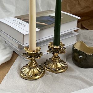 Vintage Gold Candlesticks Collection -  1 Elegant Mismatched Antique Candle Holder for Weddings and Home Decor