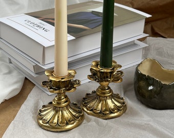 Vintage Gold Candlesticks Collection -  1 Elegant Mismatched Antique Candle Holder for Weddings and Home Decor