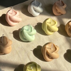 Knot Pillar Candle: Hand-Poured Vegan Soy Wax, Minimalist Decor