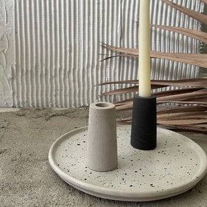 Candlestick Holder, Concrete Candle, Minimalist, Taper Candle Holder, Modern Home, Tabletop - Modern - Candle Holder - Centerpiece