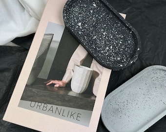 Tray - Bathroom Tray - Oval - Concrete Tray -Candle Holder - Home Organisation - Minimalist Home Decor -Jewelry Holder - Cement Tray - Plate