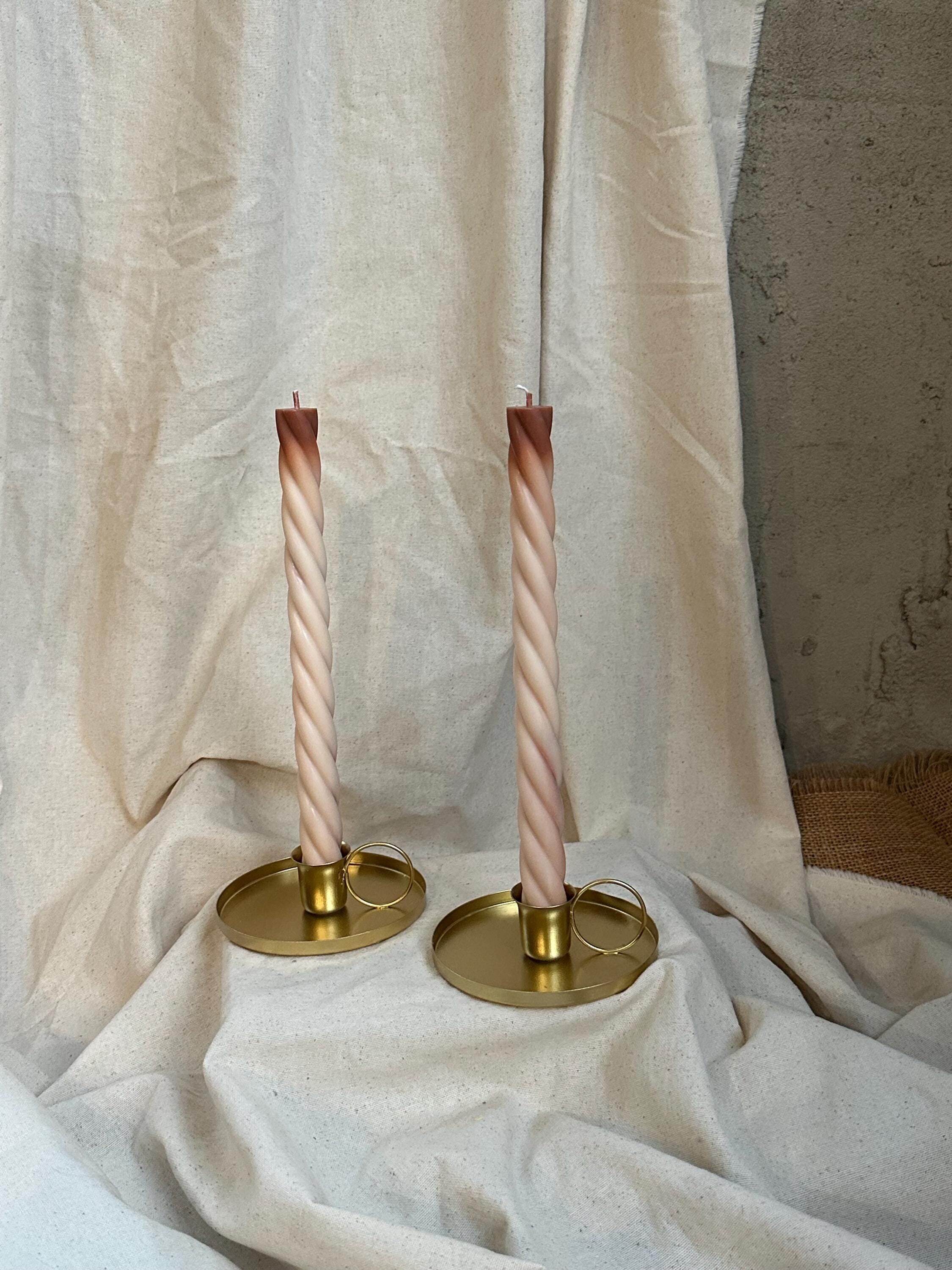 Swirl Ombre Taper Candles, Set of 2 - Fall Decor & Autumn Home Atmosphere, Crafted for Style Best Gift for Mom,Sister,