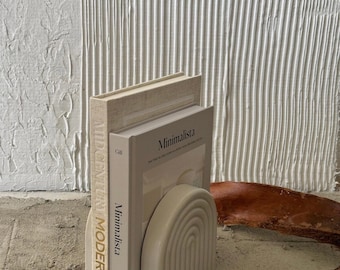 Concrete Rainbow Arch Bookend: Minimalist Home Decor (5x5 inch)