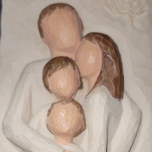 2001 Willow Tree 6&quot; FAMILY Wall Plaque Mother Father Daughter Son Demdaco Susan Lordi Forever True Forever Friends Collectible Gift Vintage