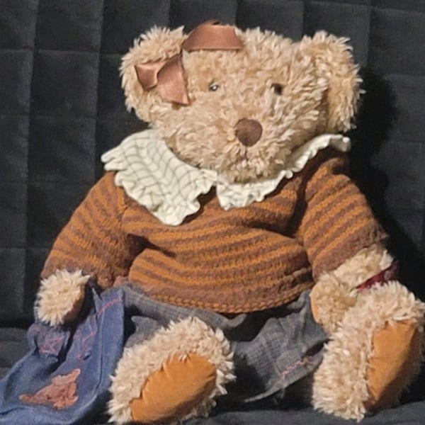 Russ Berrie - Vintage Edition Collection Bear - 14" Bear - Lady Meredfith Bear Art, Gift, Collectible, Educated, Light Brown Bear.