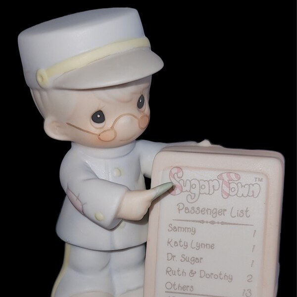 1995 150168 Jonathan & David "Sam Conductor" Figurine SugarTown Collectible Precious Moments Enesco  Collectible Gift Porcelain Vintage