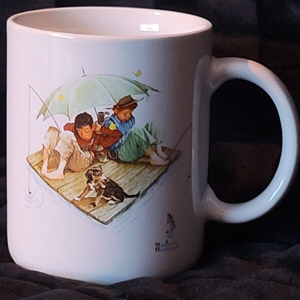 Fishermans Paradise Mugs Norman Rockwell Etsy