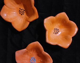 3 HOME Bougie florale fleur d’oranger/Porte-bibelots, Art, Objet de collection, Cadeau, Floral, vintage