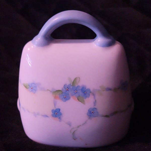 Delft Porcelain Bell with Heart. Made In Germany. 4"Tall, Collectible, Gift, Vintage.