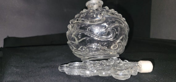 8" Art Deco Hobnail Perfume Bottle Pressed Clear … - image 7