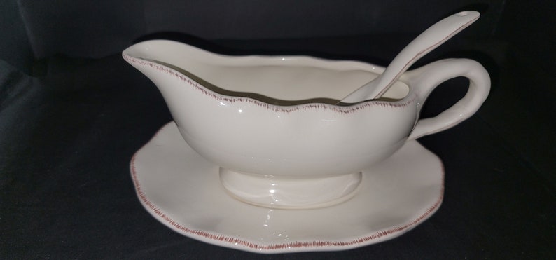 3 Piece Better Homes and Gardens Gravy boat, Made in China, Art, Ceramic, Collectible, Dinnerware, Gift, Food, Kitchenware, Vintage image 1