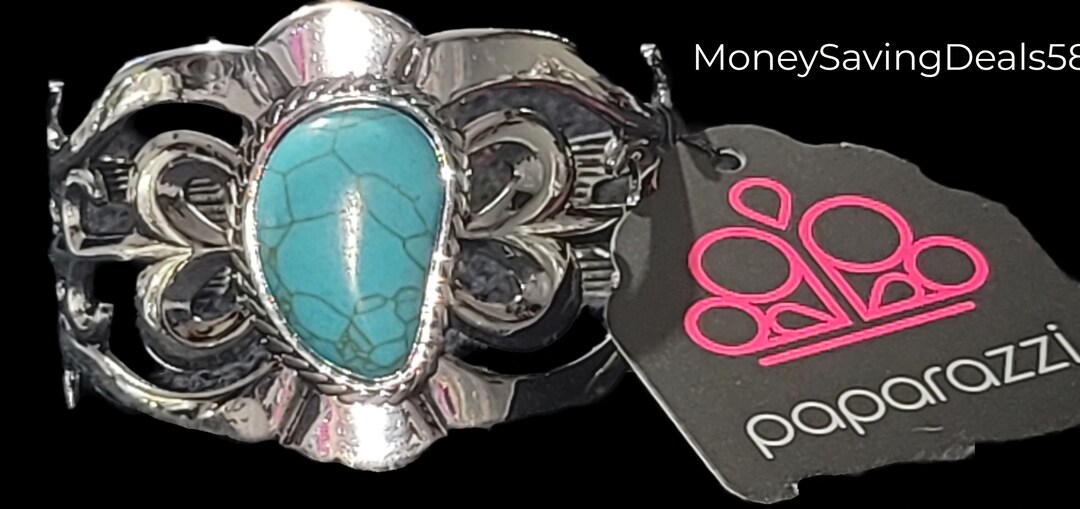 Paparazzi Mojave Flower Girl Blue Bracelet Accessories Costume Jewelry Collectible Dress up Gift