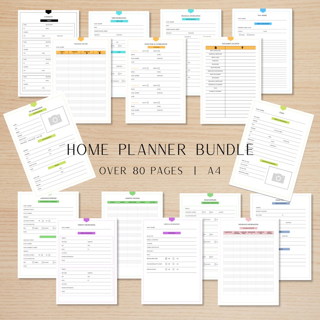 Home Planner Bundle - Etsy
