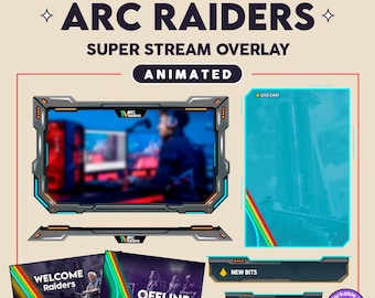 ARC RAIDERS Animated Overlay Pack | 2x Cam Borders | ChatBox | 8x Label Bars | 4x Animated Scenes | Stream Package | Twitch | Kick | YouTube