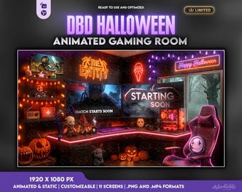 Dead by Daylight Gaming Room Halloween | Animated Screens | DBD Stream Overlay