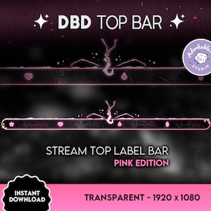 DBD Overlay Top Bar | Pink Edition | Streaming | Twitch | Kick ...