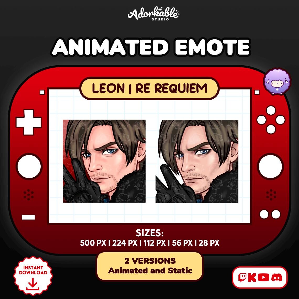 ANIMATED Emote Leon Requiem | 5 Gif Sizes | Alert | Twitch | Kick ...