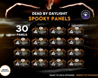 DBD Panels for Twitch Kick | 30 Panels of Dead by Daylight | Halloween Spooky Season | Stream | Streaming | Overlay | Pumpkin | Gaming