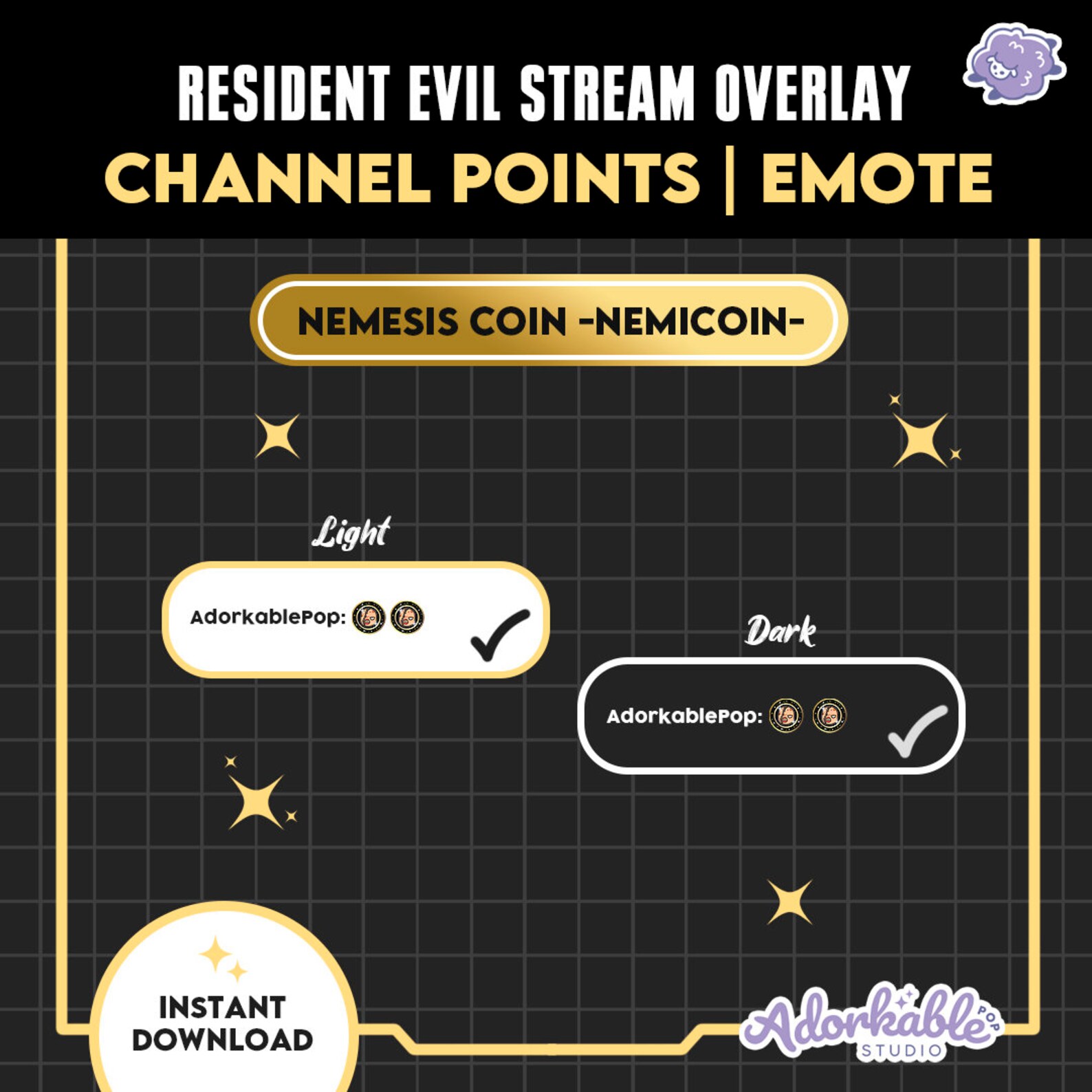 Resident Evil Coin Emote Nemesis | Twitch Stream Overlay | Channel ...