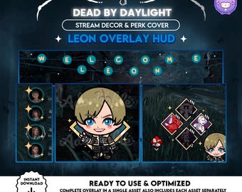 HUD Dead by Daylight Overlay Leon | Perk Covers | DBD Assets | Decor Game Overlay | OBS