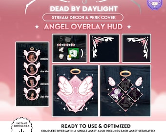 HUD Dead by Daylight Overlay Pink Angel | Perk Covers | DBD Decor Game Overlay | OBS