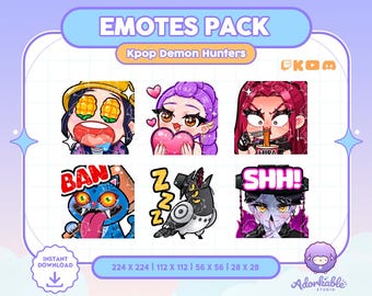 Kpop Demon Twitch Emotes | Stream Assets | Overlay