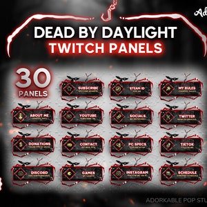 DBD Panels for Twitch | 30 Panels of Dead by Daylight | Streaming | Stream Overlay | Assets