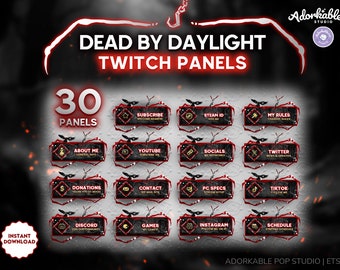 DBD Panels for Twitch | 30 Panels of Dead by Daylight | Streaming | Stream Overlay | Assets