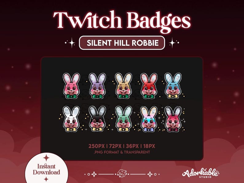 Steam Rabbit Badges Silent Hill Robbie Twitch Badges | Rabbit Emotes | Stream Overlay - Etsy