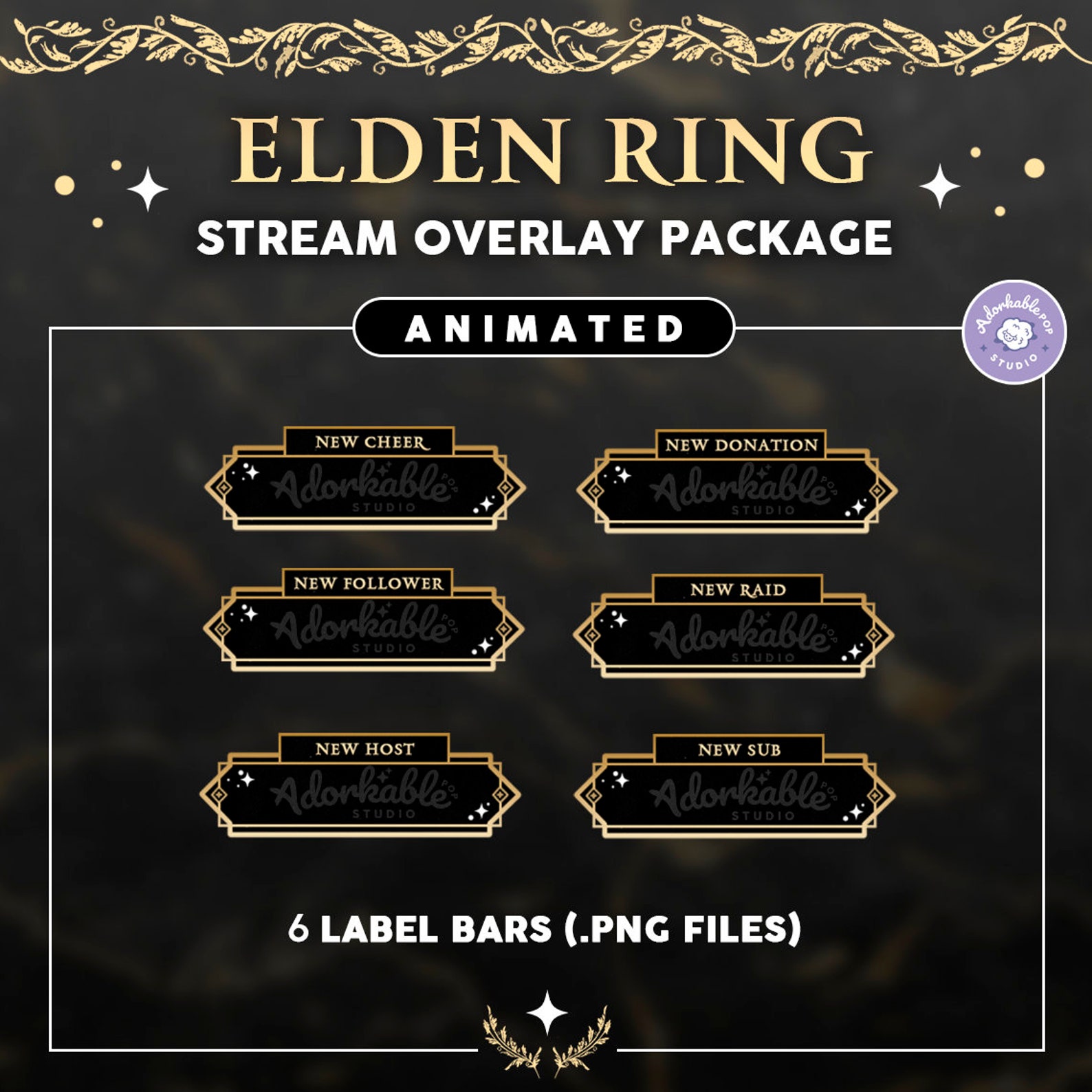 Devil Rings Overlay Elden Ring Overlay Animated Stream | 4 Animated Scenes + 1 Gift ...